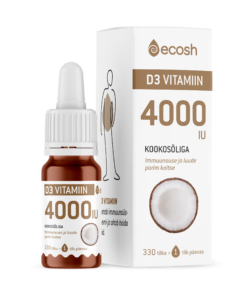 Ecosh Life D3 vitamiin 4000 IU tilk kookos- või kanepiõliga 10 ml